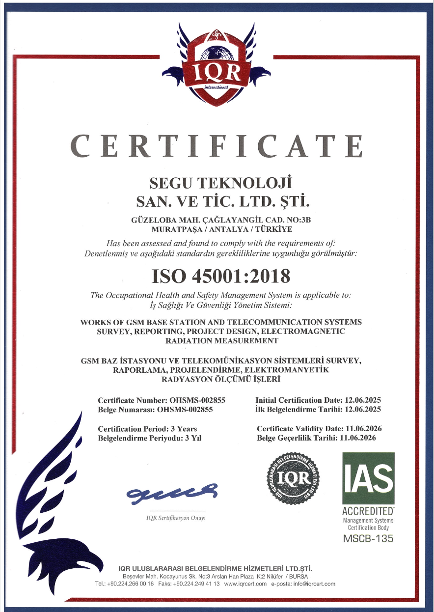 ISO 45001:2018 Sertifikası